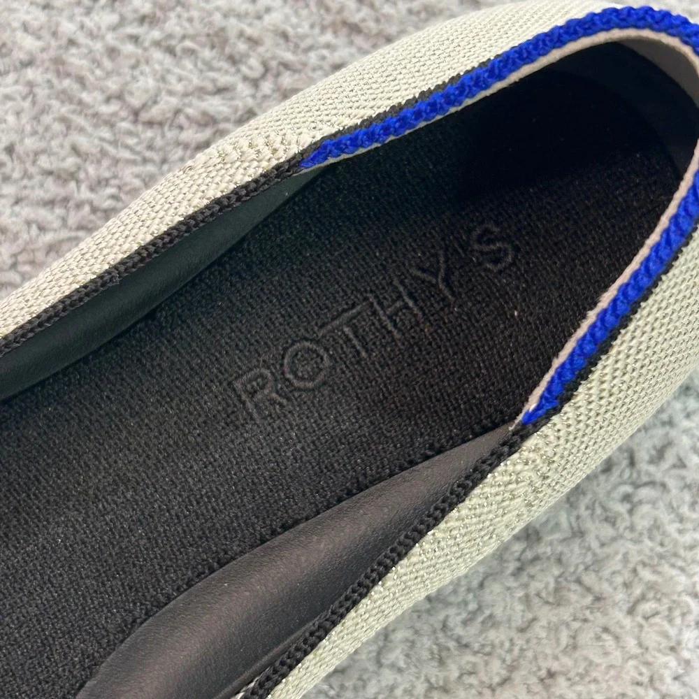 Rothys The Ballet Flat Sparkle Metallic Cream Silver 9 Balletcore Classic Chic